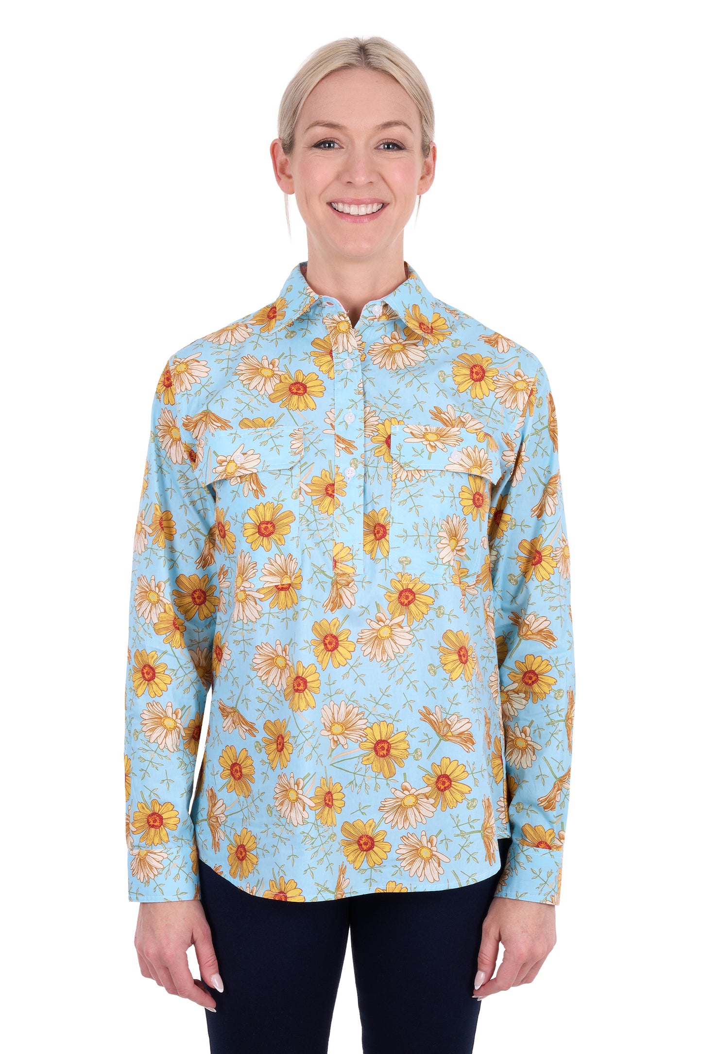 Hard Slog Women’s Sunday Half Placket Long Sleeve Shirt