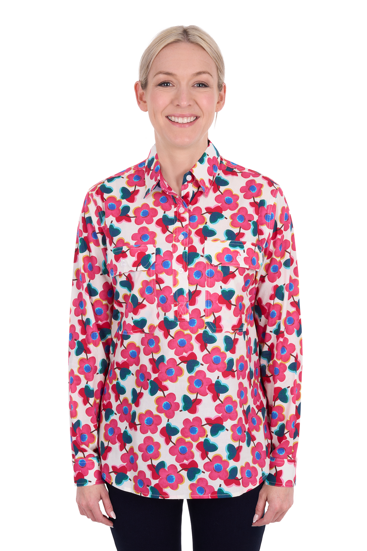 Hard Slog Women’s Lorri Long-Sleeve Shirt – Pink/Multi