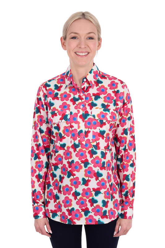 Hard Slog Women’s Lorri Long-Sleeve Shirt – Pink/Multi