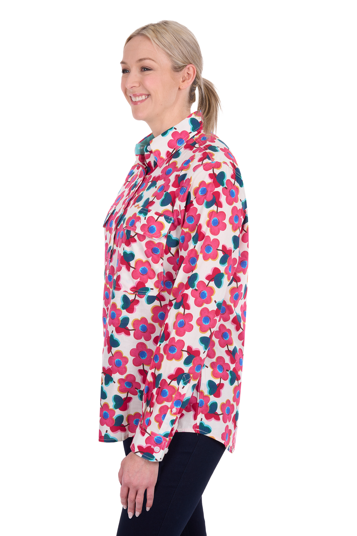 Hard Slog Women’s Lorri Long-Sleeve Shirt – Pink/Multi