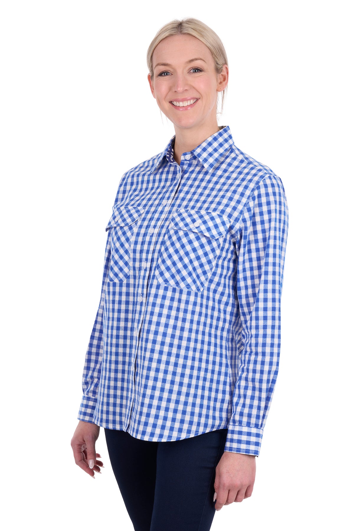 Hard Slog Women’s Rowe Long-Sleeve Shirt – Blue