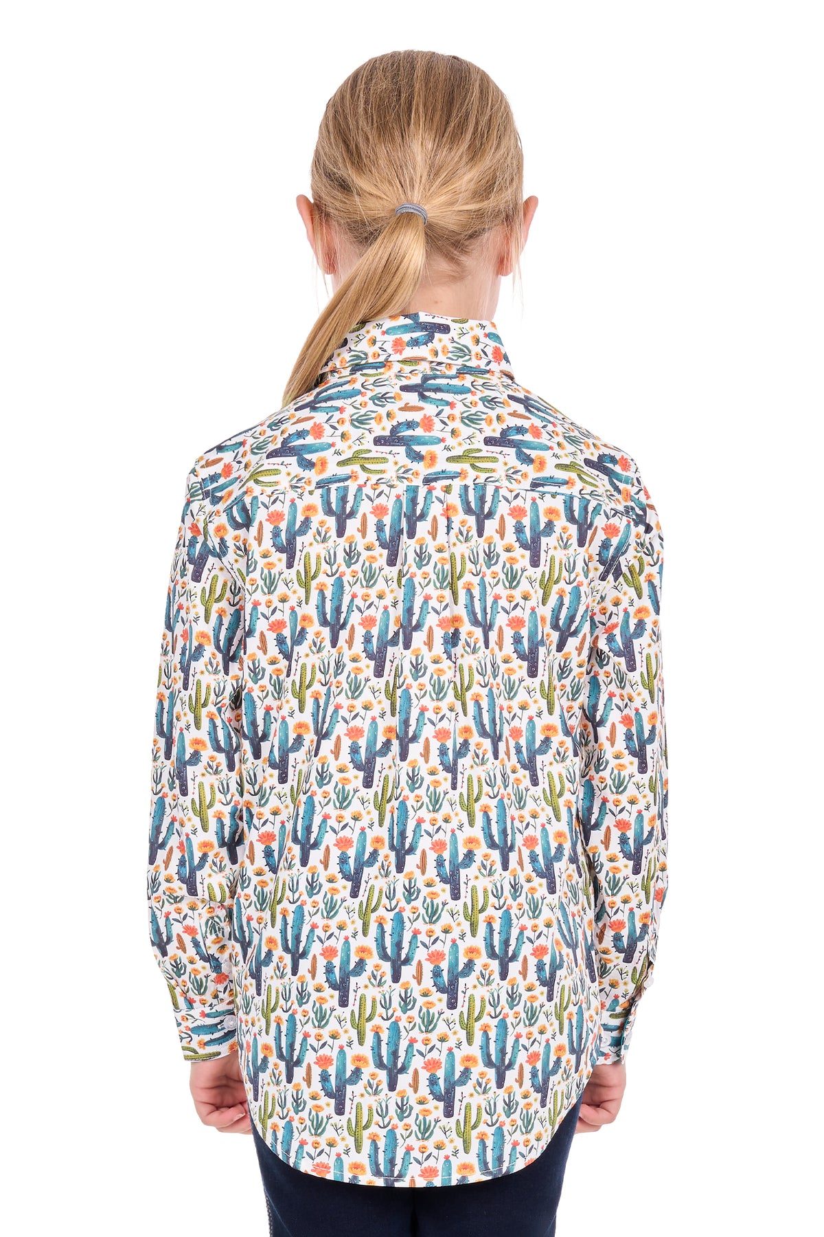 Hard Slog Kids’ Alba Half-Placket Long Sleeve Shirt – Teal/Green