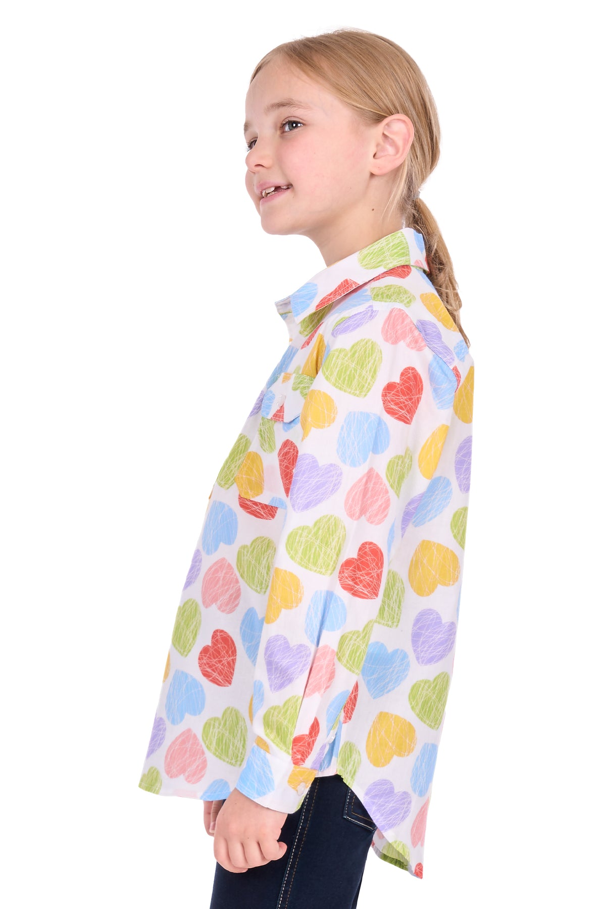 Hard Slog Kids’ Polly Half-Placket Long Sleeve Shirt – Multi