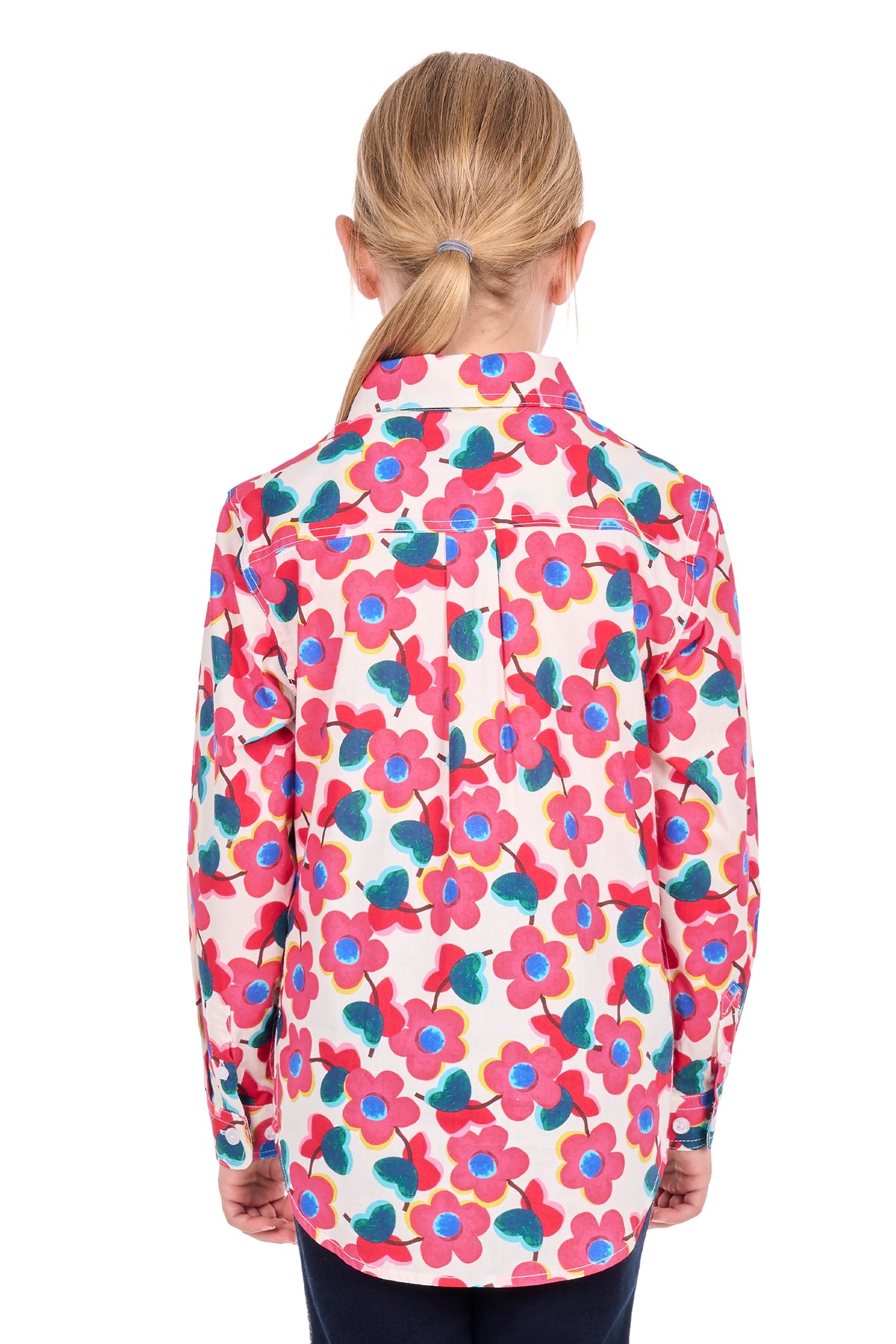 Hard Slog Kids’ Lorri Half-Placket Long Sleeve Shirt – Pink/Multi