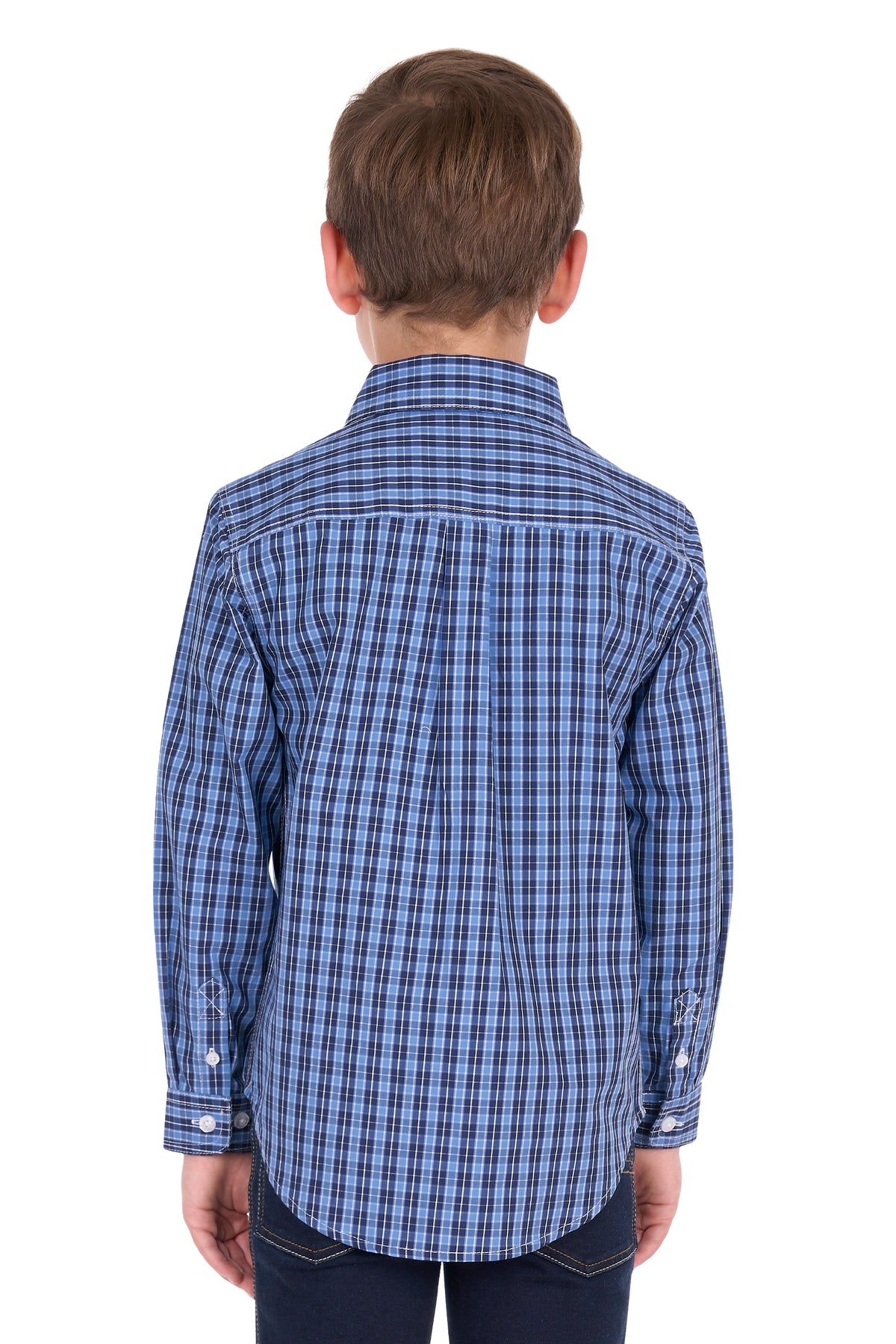 Hard Slog Kids’ Wyatt Half-Placket Long Sleeve Shirt – Blue
