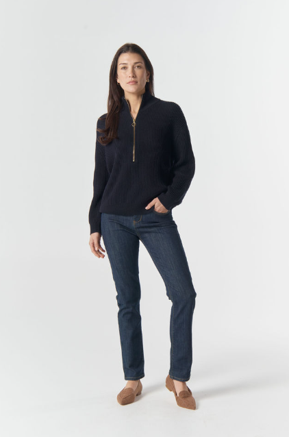 Goondiwindi Cotton Jillaroo ½ Zip Merino Cotton Jumper - Navy