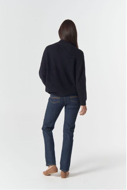 Goondiwindi Cotton Jillaroo ½ Zip Merino Cotton Jumper - Navy