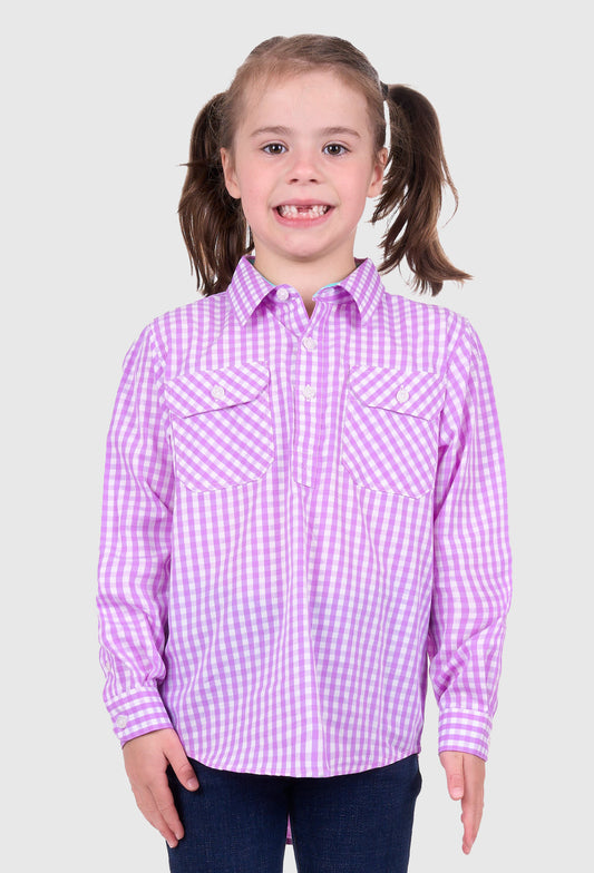 HARDSLOG GIRLS AYLA 1/2 PLKT L/S SHIRT (LAVENDER)
