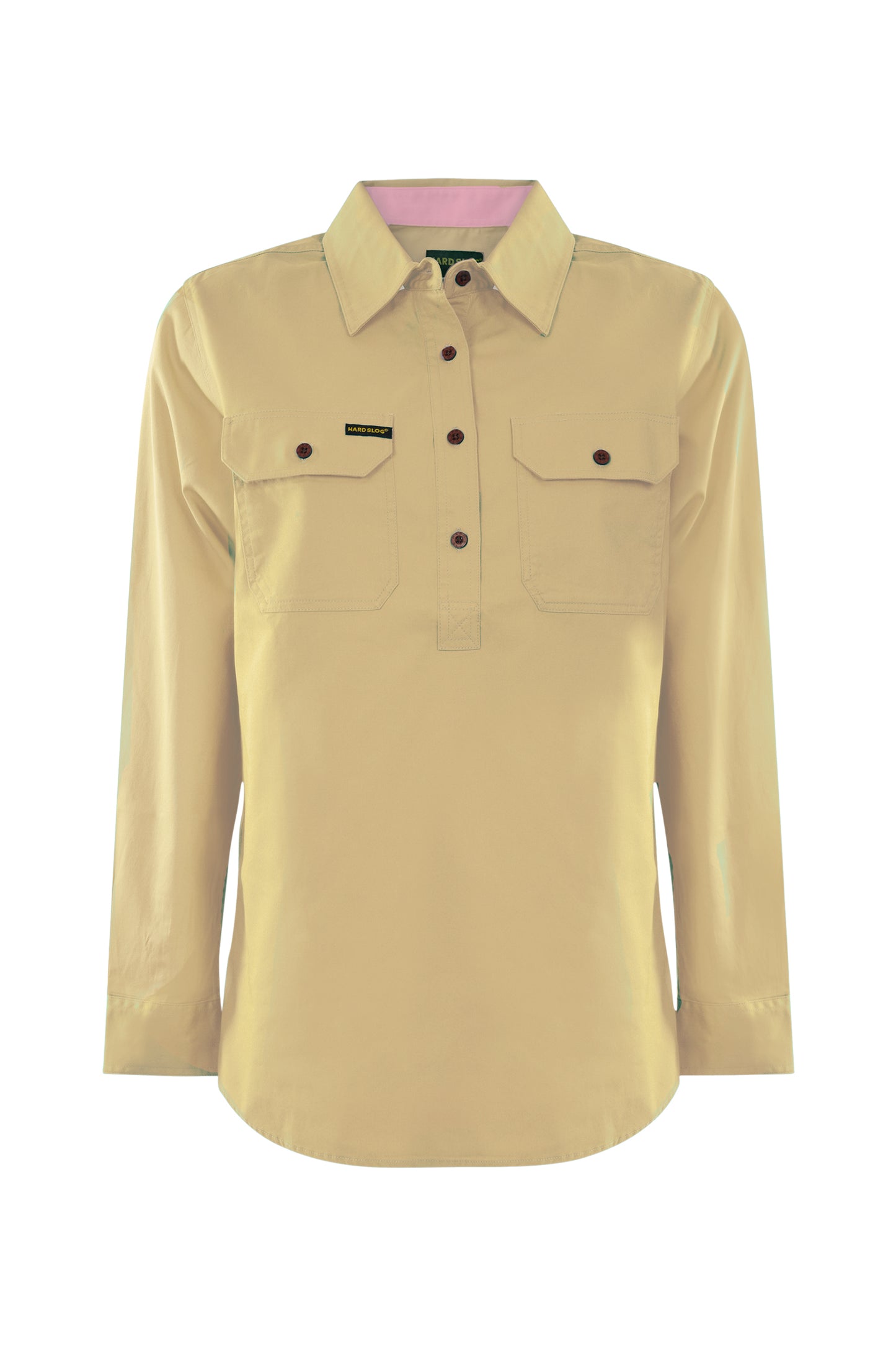 Hard Slog Women's Half Placket Light Cotton Pastel Shirt