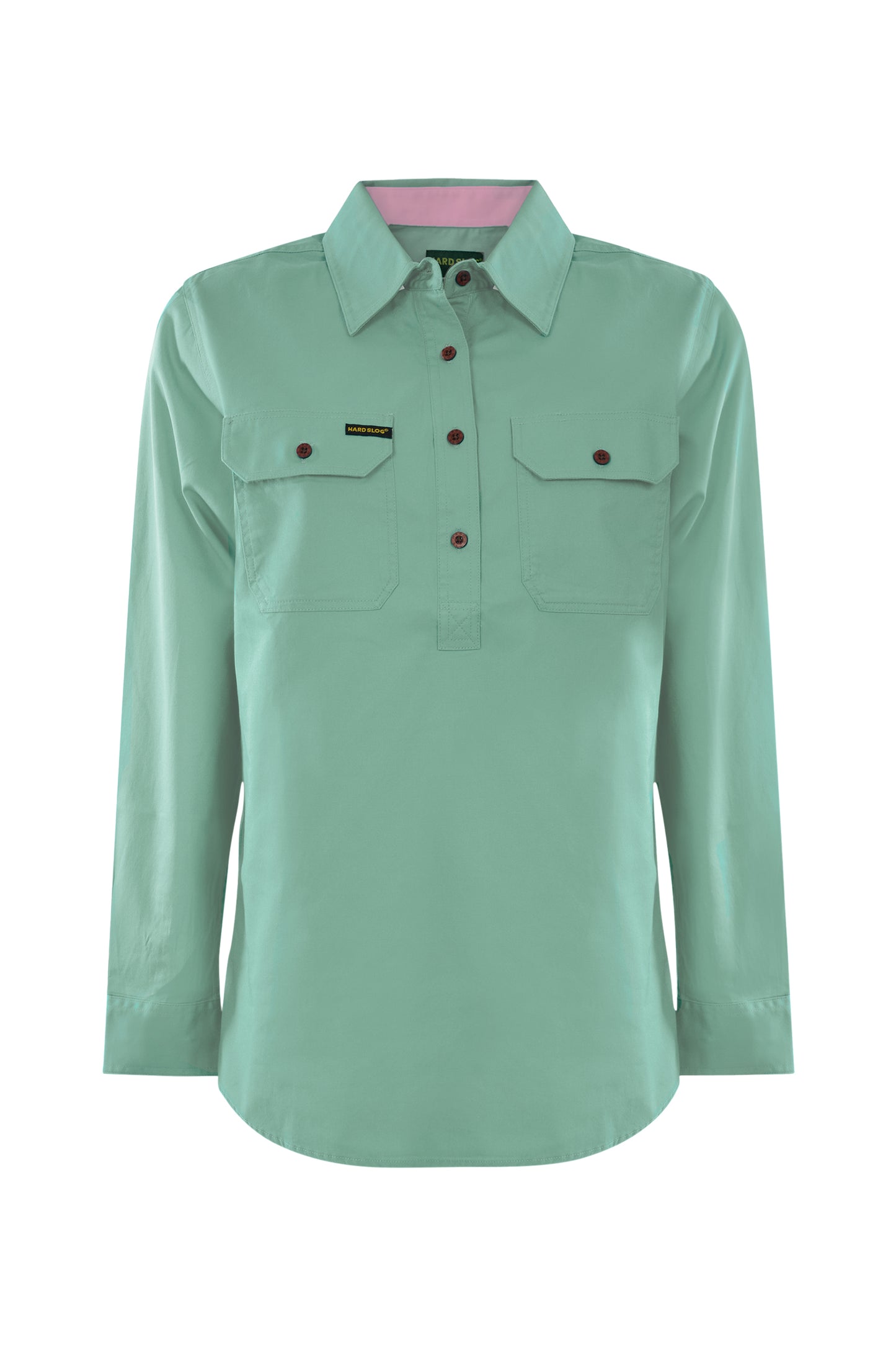 Hard Slog Women's Half Placket Light Cotton Pastel Shirt