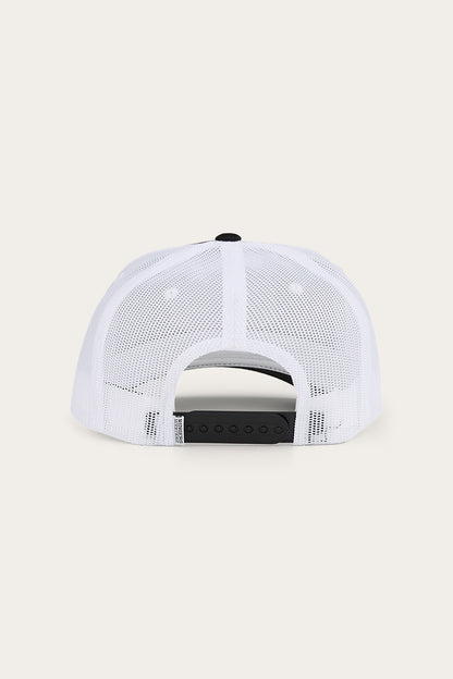 Ringers Western Garage Trucker Cap - Black with White Print