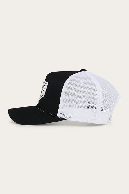Ringers Western Garage Trucker Cap - Black with White Print
