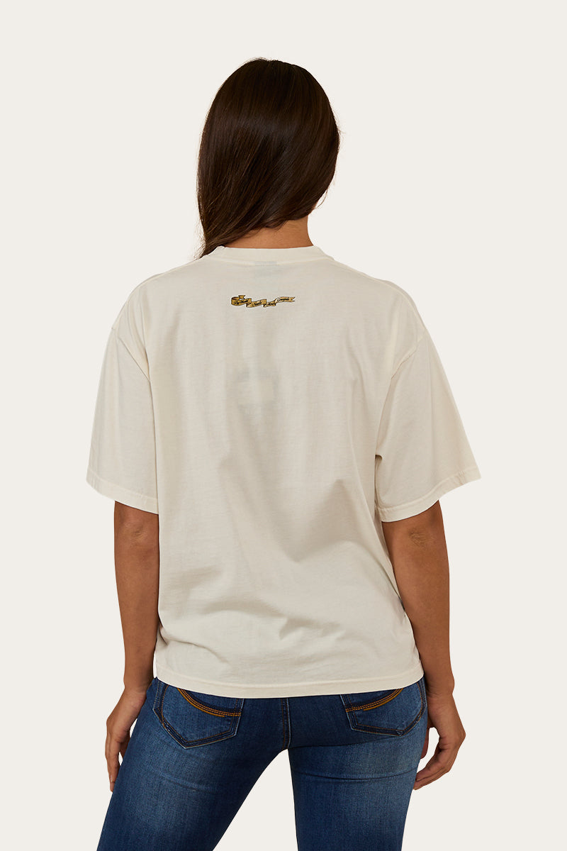 RINGERS WESTERN HORSIN AROUND WOMENS OVERSIZED T-SHIRT - Vintage White