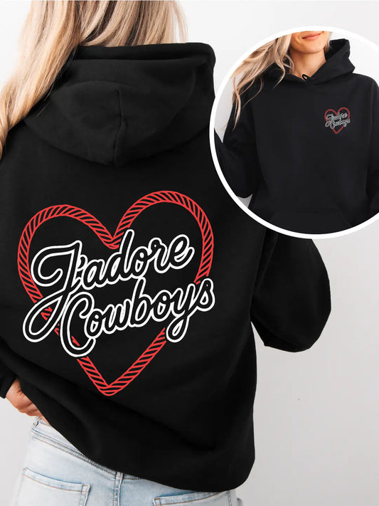 Ali Dee J'adore Cowboy's Western Graphic Hoodie - Black