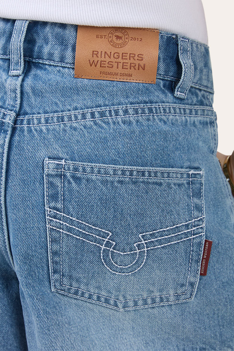 Ringers Western Hannah Girls Denim Shorts - Light Blue