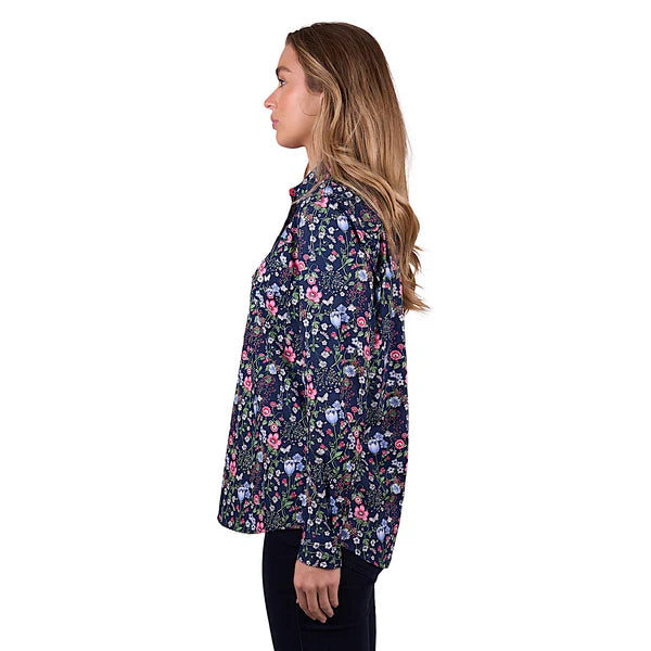 Hard Slog Women's Raya Half Placket Long Sleeve Shirt - Navy