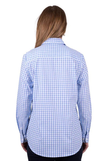Hard Slog Womens Rux 1/2 Placket Long Sleeve Shirt - Blue