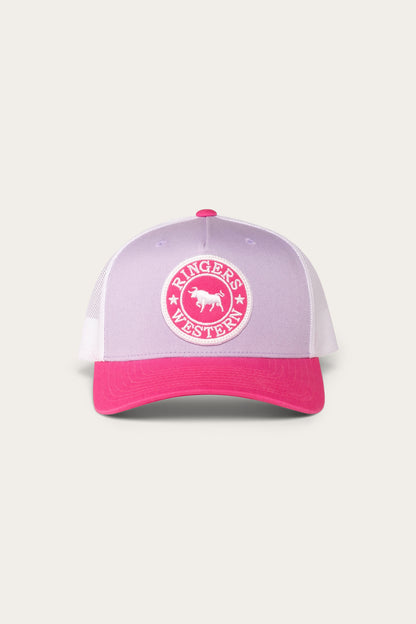 Ringers Western Kids Signature Bull Trucker Cap - Lilac/Candy