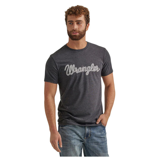 Wrangler Men's' Year-Round Short Sleeve Regular Fit T-Shirt - Caviar Heather