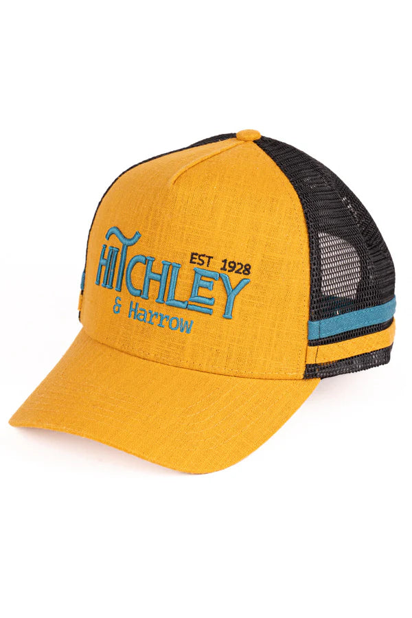 Hitchley & Harrow Women's Trucker Cap - Mustard, Black, and Turquoise