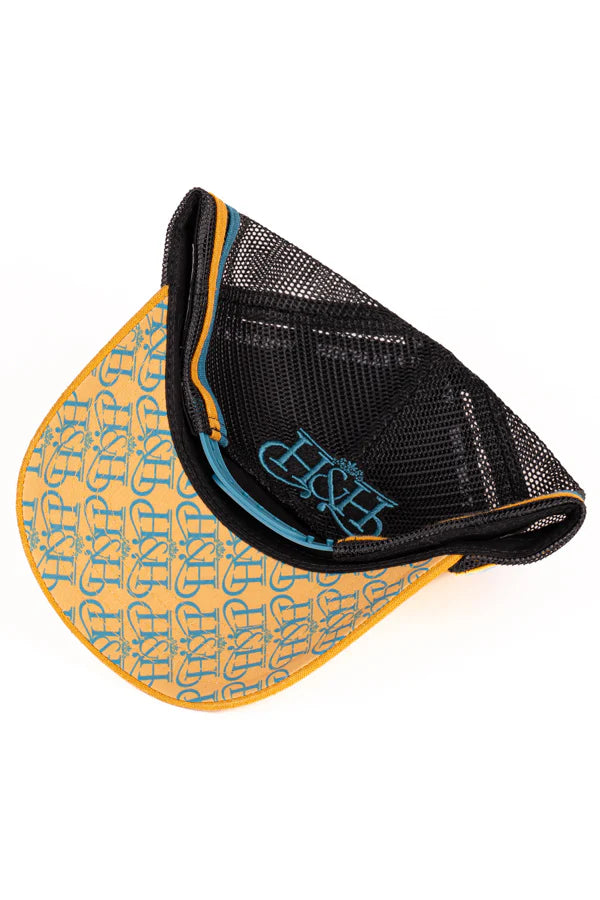 Hitchley & Harrow Women's Trucker Cap - Mustard, Black, and Turquoise
