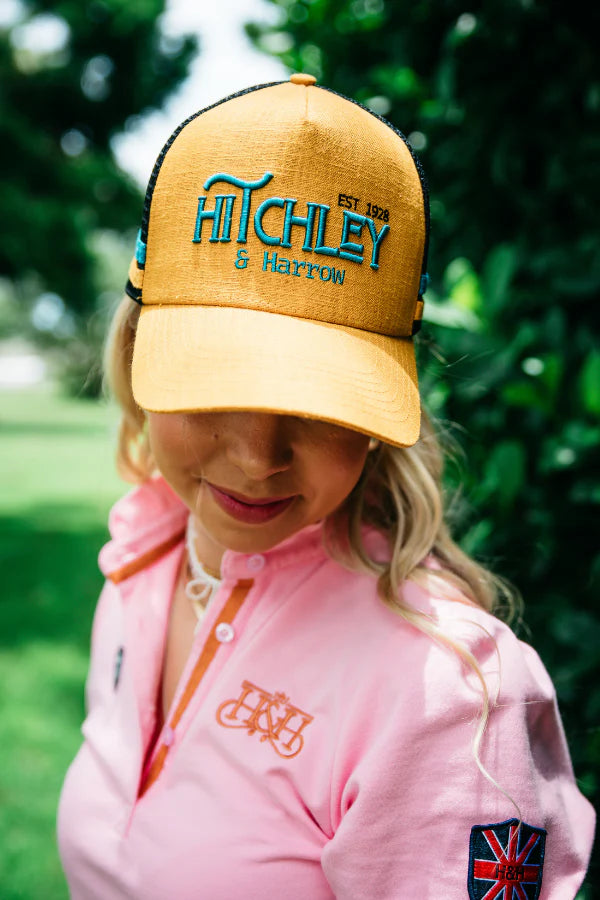 Hitchley & Harrow Women's Trucker Cap - Mustard, Black, and Turquoise