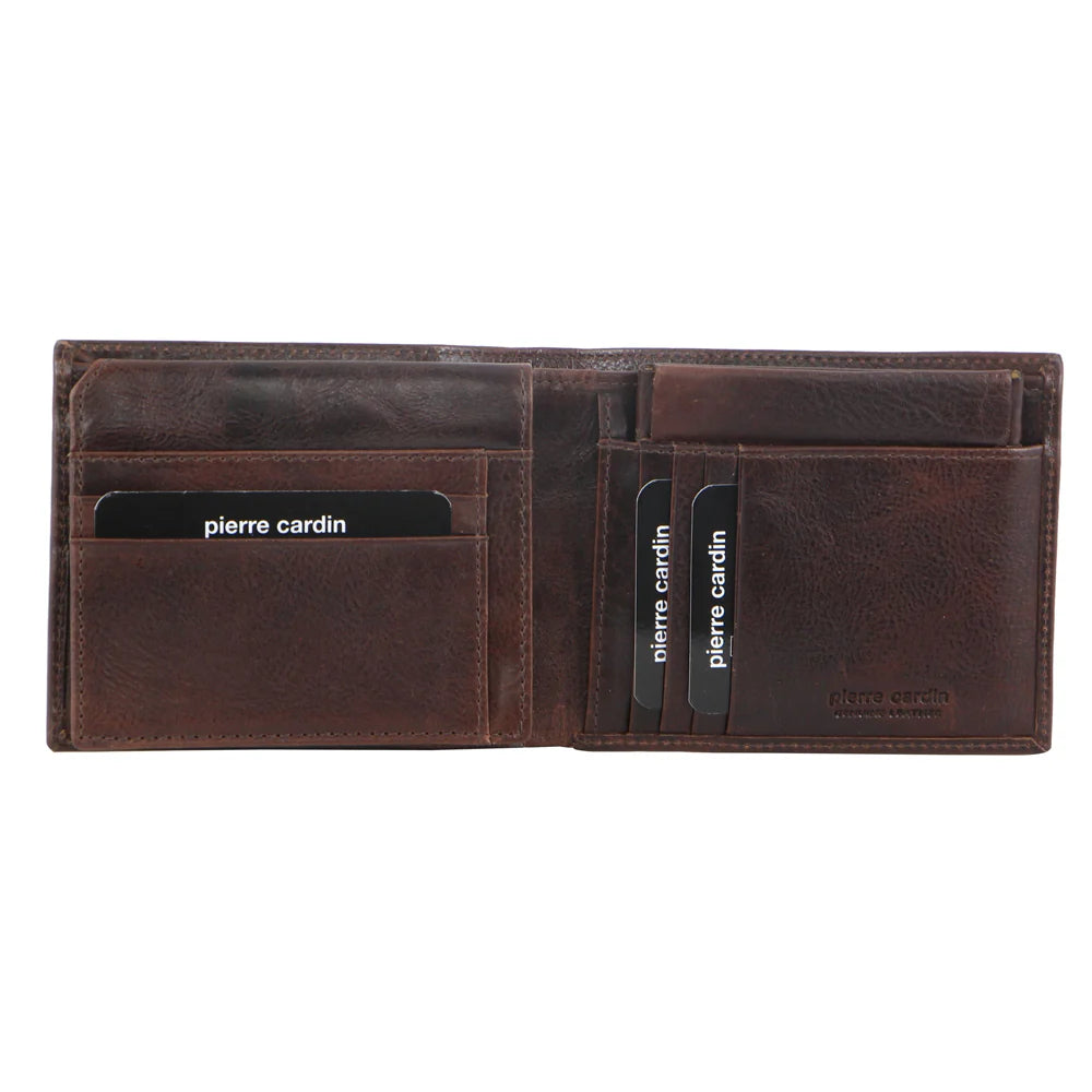 Pierre Cardin Men's Italian Leather Protected RFID Card Holder/Wallet
