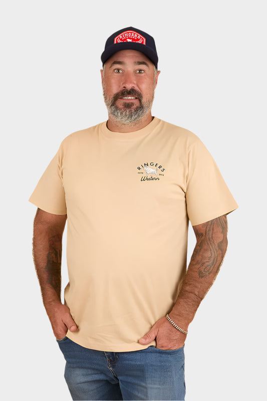 Ringers Western Mens Hometown Loose Fit T-Shirt - Dark Sand