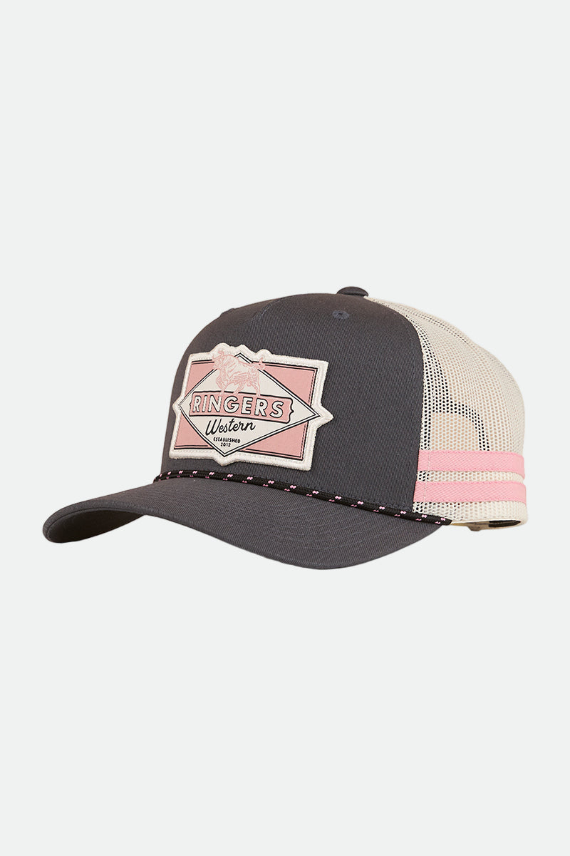 Ringers Western Hometown Trucker Cap - Charcoal/Rosey