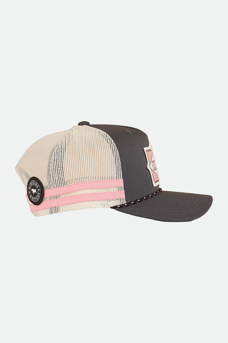 Ringers Western Hometown Trucker Cap - Charcoal/Rosey