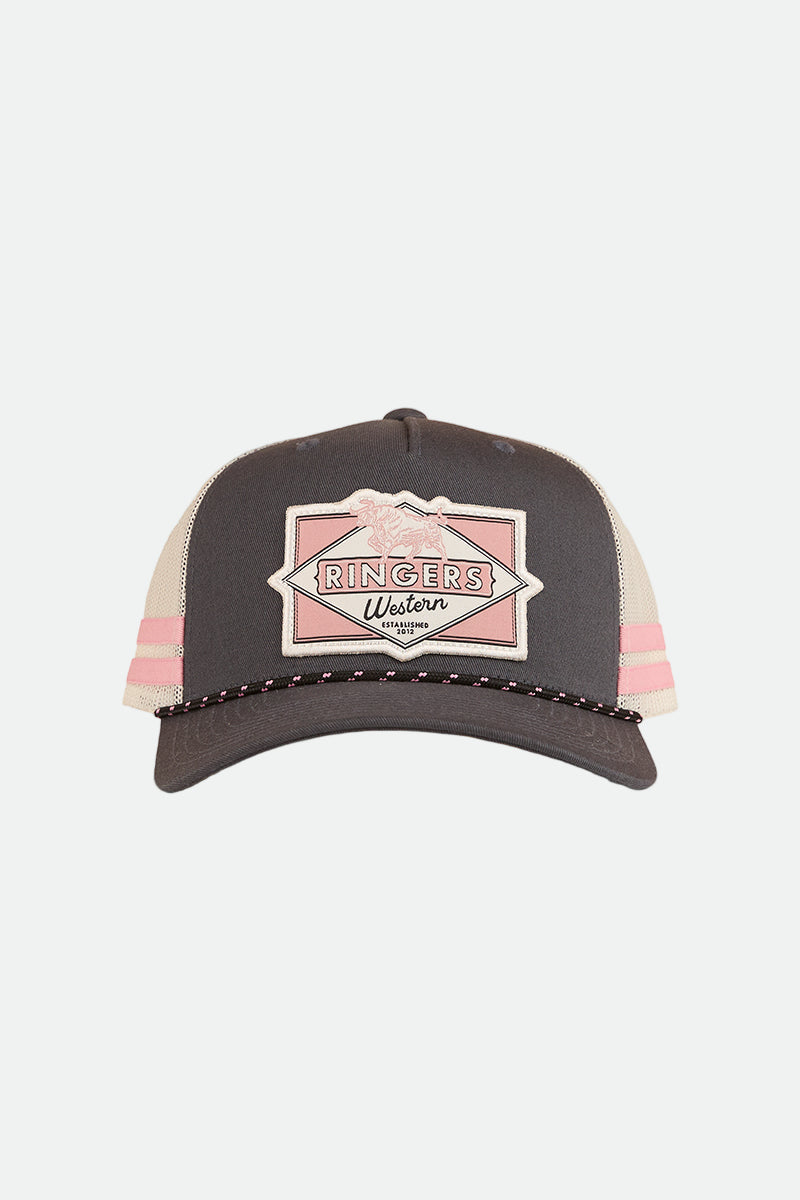 Ringers Western Hometown Trucker Cap - Charcoal/Rosey