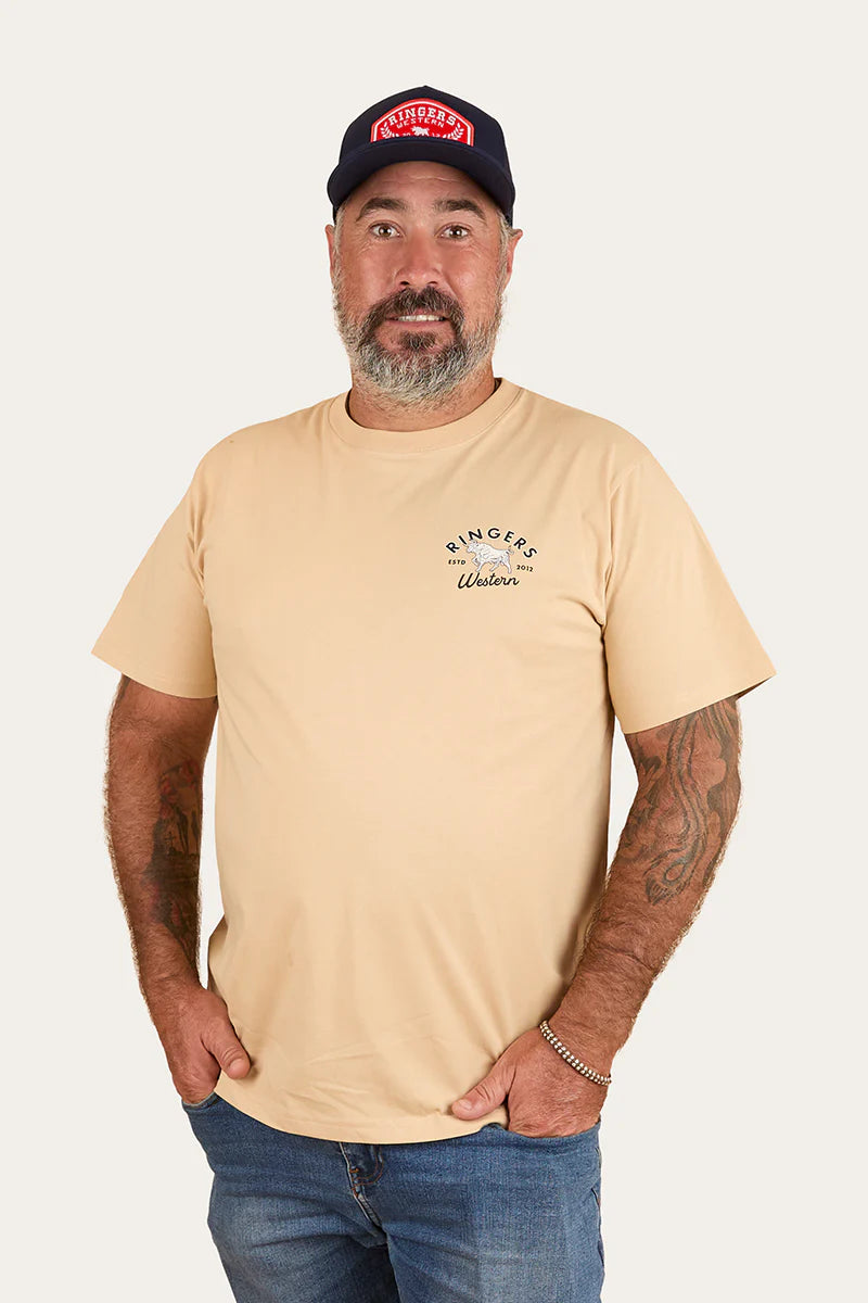 Ringers Western Mens Hometown Loose Fit T-Shirt - Dark Sand