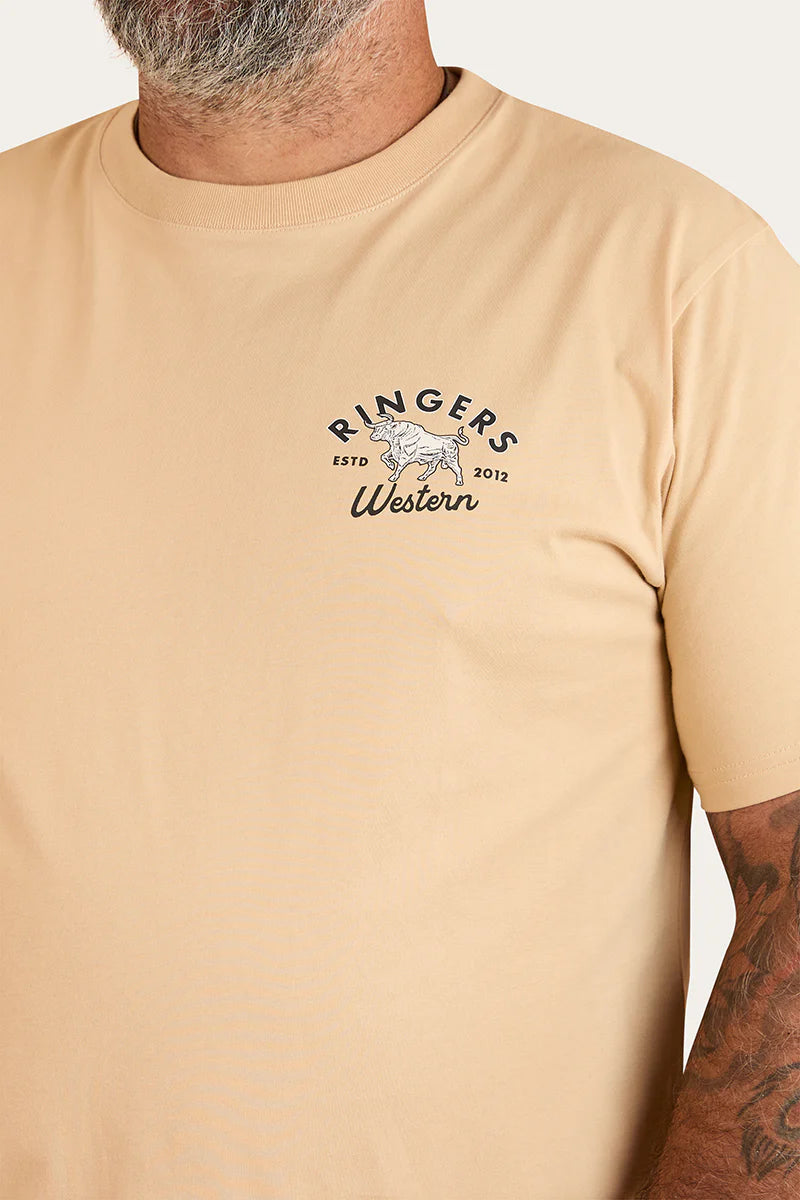 Ringers Western Mens Hometown Loose Fit T-Shirt - Dark Sand