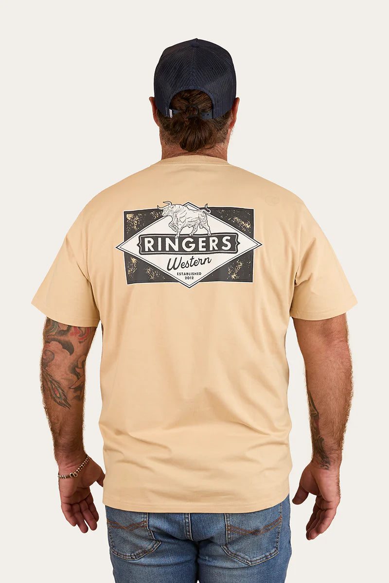 Ringers Western Mens Hometown Loose Fit T-Shirt - Dark Sand
