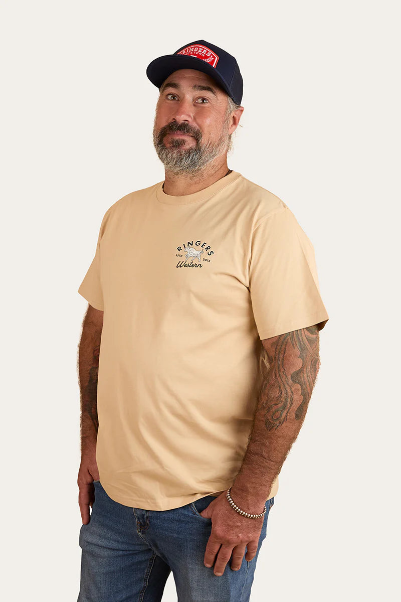 Ringers Western Mens Hometown Loose Fit T-Shirt - Dark Sand