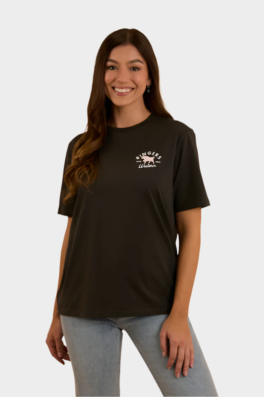 Ringers Western Womens Hometown Loose Fit T-Shirt - Charcoal