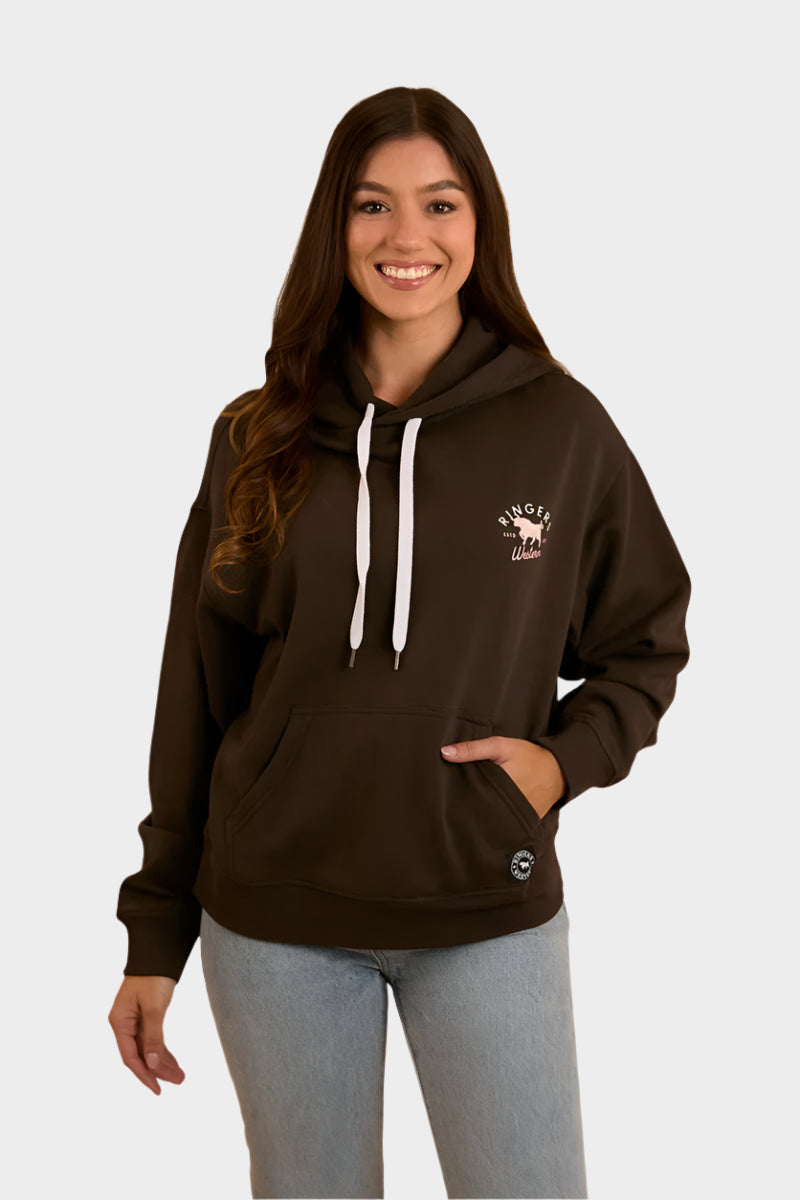 Ringers Western Womens Hometown Pullover Hoodie - Charcoal