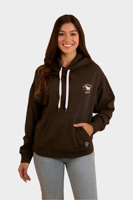 Ringers Western Womens Hometown Pullover Hoodie - Charcoal