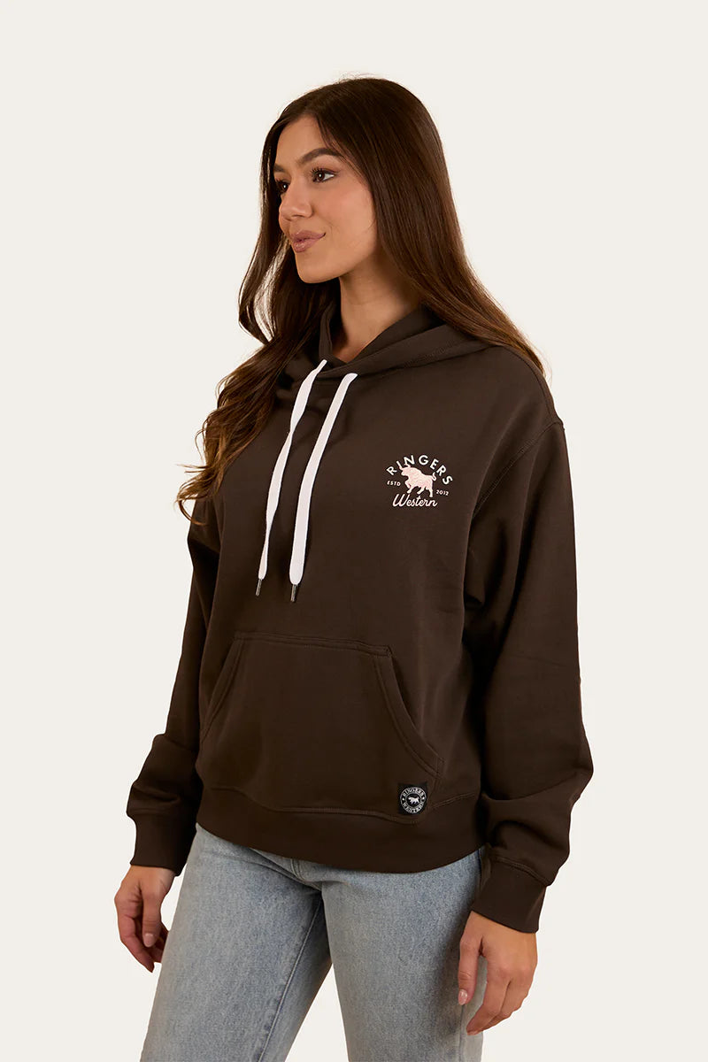 Ringers Western Womens Hometown Pullover Hoodie - Charcoal
