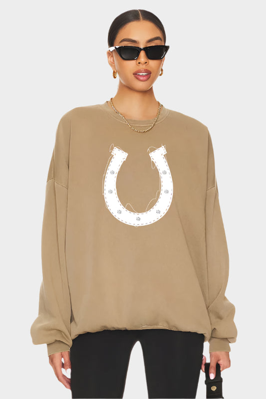 The Laundry Room Horseshoe Patchwork - Jump Jumper - Camel Gold