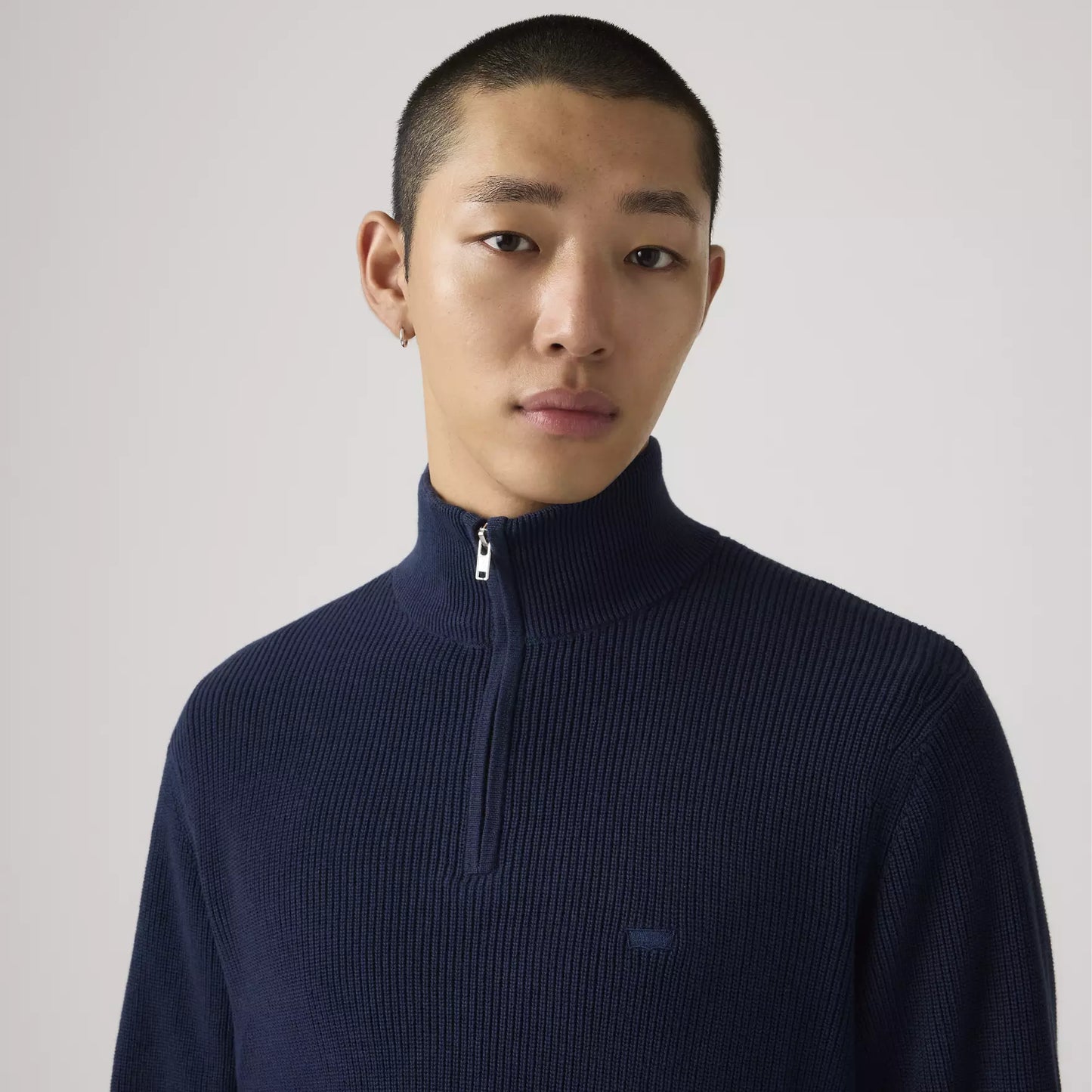 Levis Housemark Quarter Zip Sweater - Blue