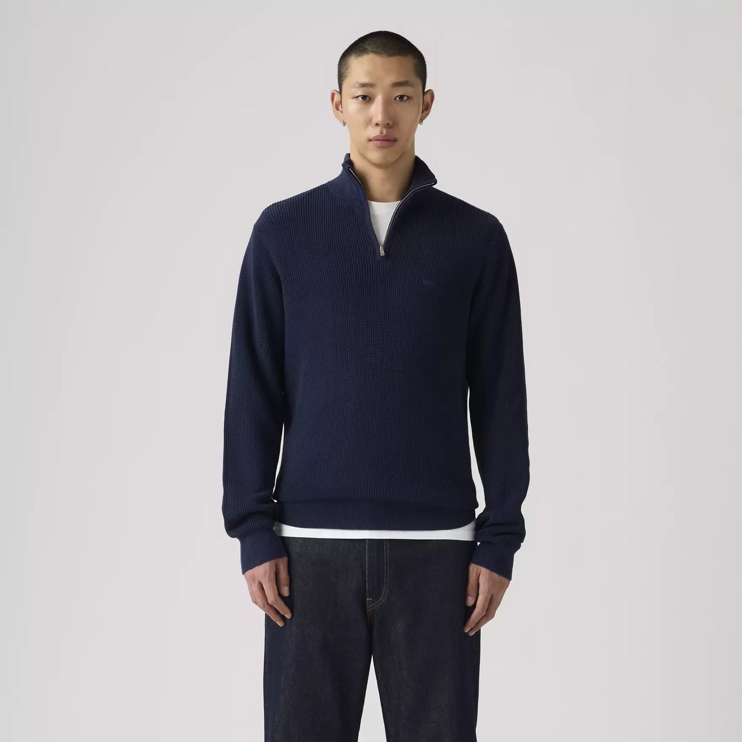 Levis Housemark Quarter Zip Sweater - Blue