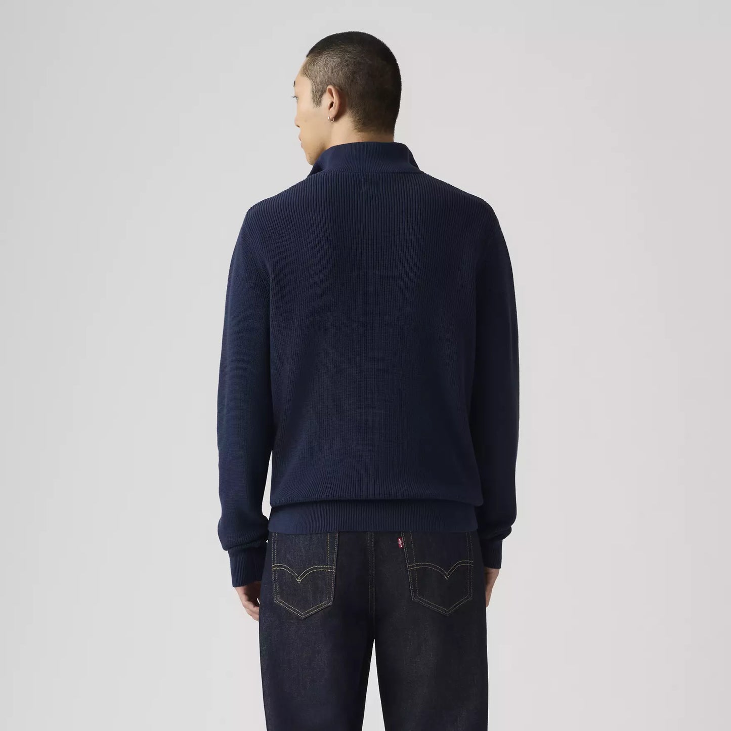 Levis Housemark Quarter Zip Sweater - Blue