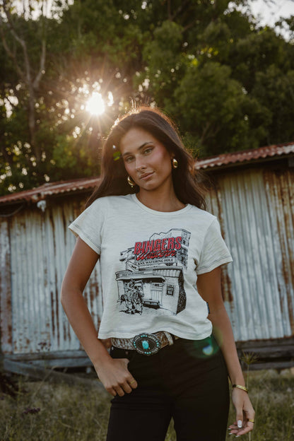 Ringers Western Womens We're Free Shrunken T-Shirt - Off White