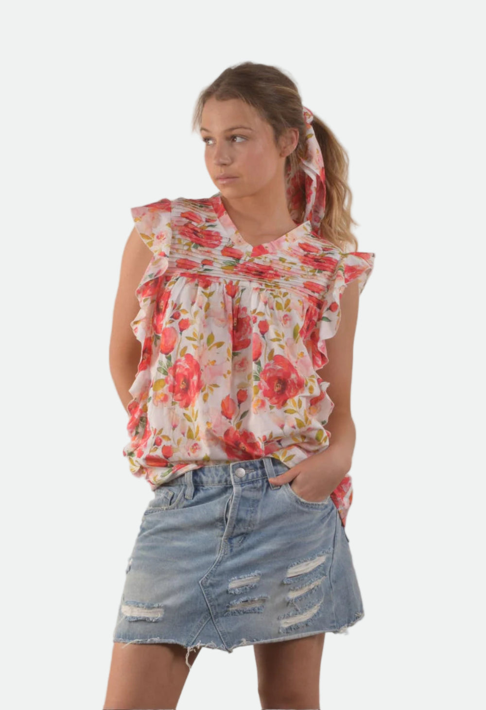 Bullrush Indy Bloom Top - Poppy
