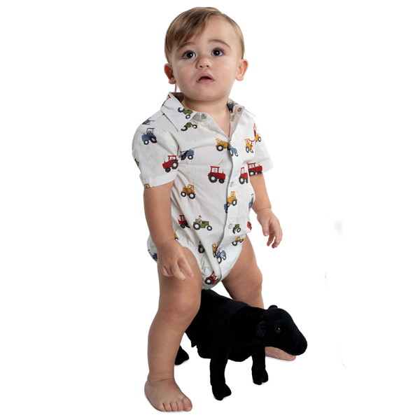 Just Country Infant Frankie Short Sleeve Full Button Print Jumpsuit