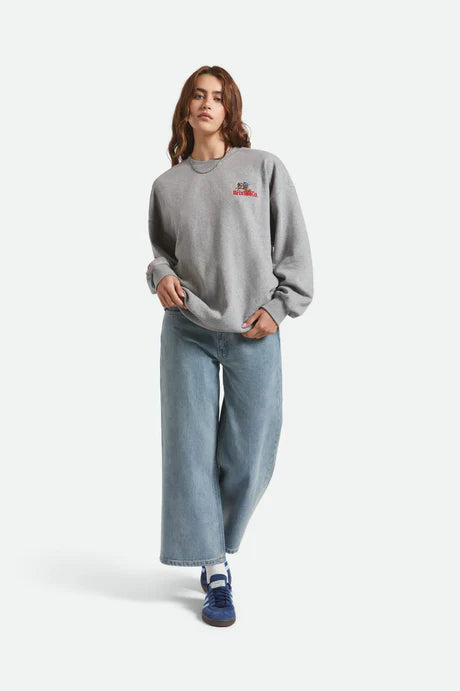 Brixton Inwood W Oversized Fleece - Heather Grey