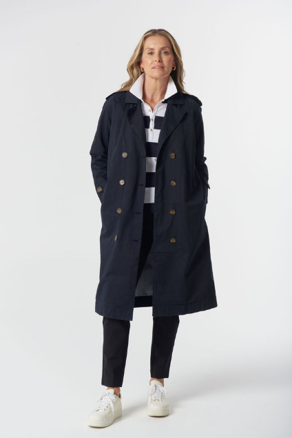 Goondiwindi Cotton Rafter Trench Cotton Jacket - Dark Navy