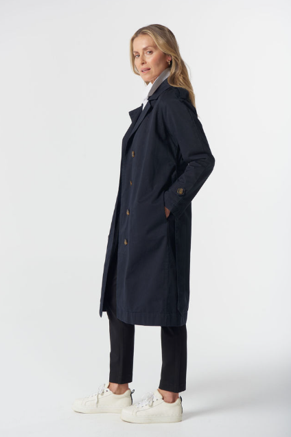 Goondiwindi Cotton Rafter Trench Cotton Jacket - Dark Navy