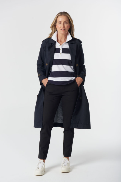 Goondiwindi Cotton Rafter Trench Cotton Jacket - Dark Navy